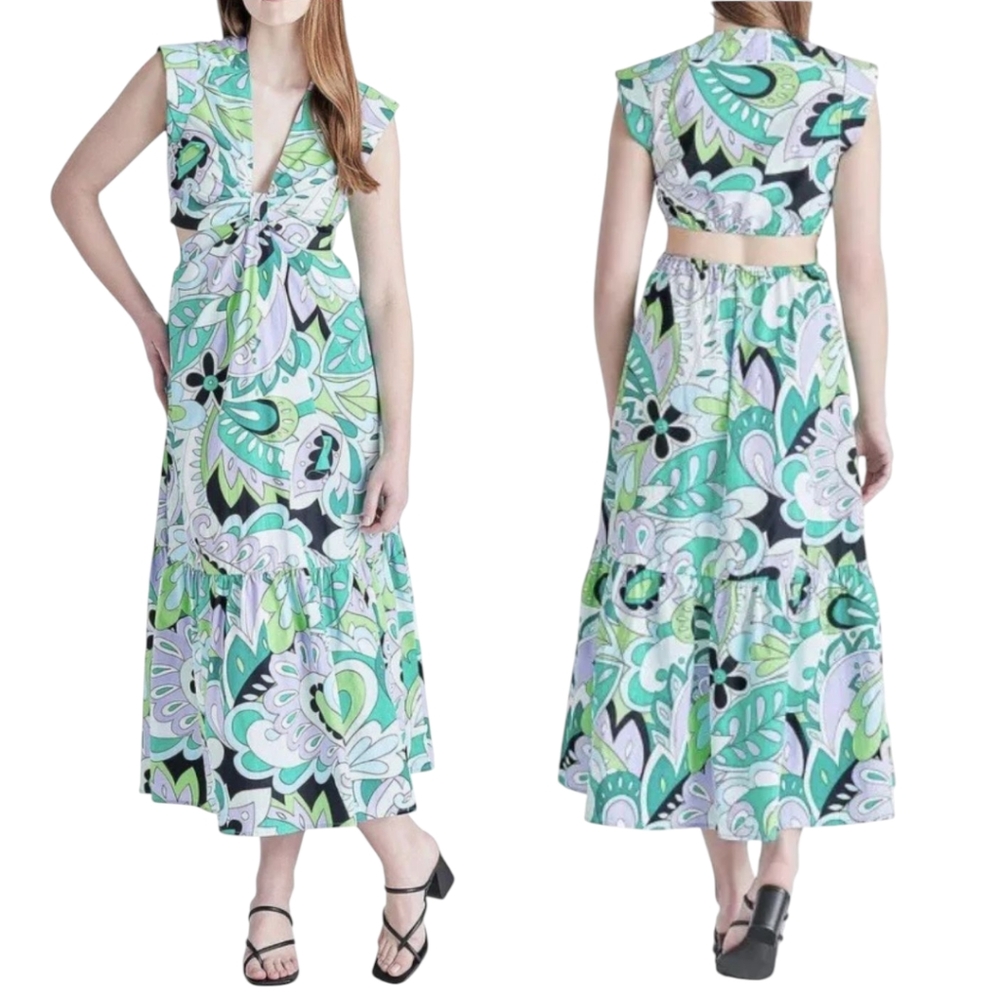 NWT STEVE MADDEN STEVE MADDEN AMANDA CUTOUT MIDI DRESS Xs